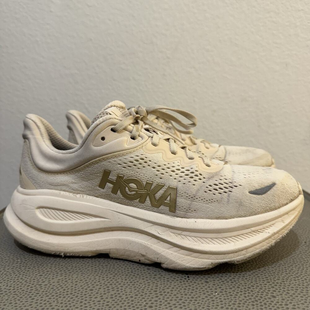 Hoka Bondi 9 Women's Size 8 B Vanilla Birch Cushioned Running Shoes Sneakers